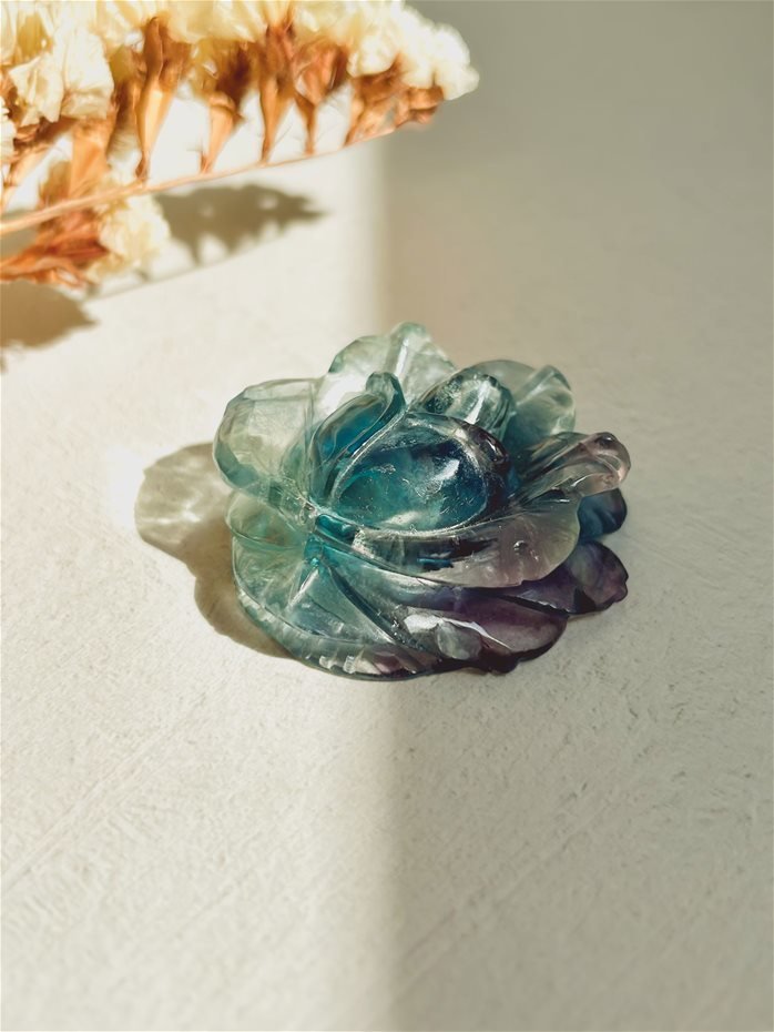 fiore di loto in Fluorite Arcobaleno